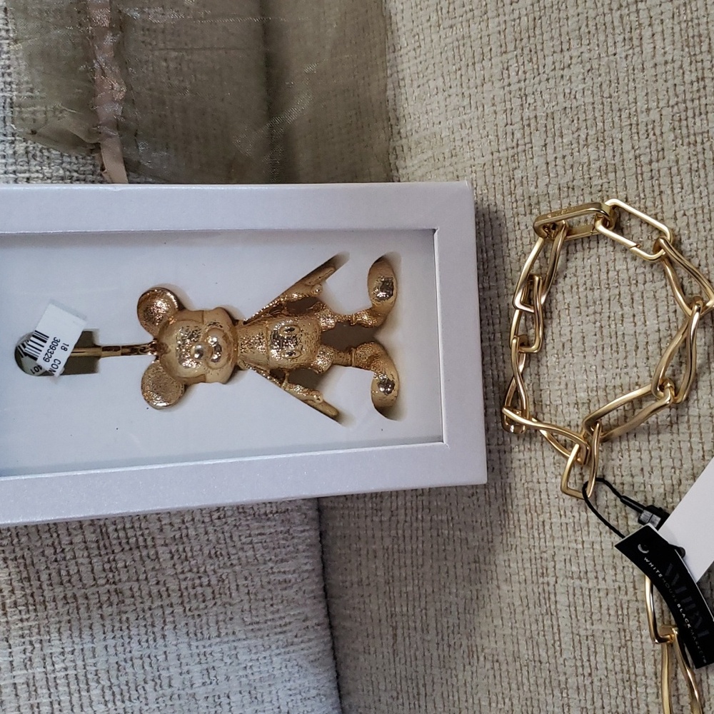 Disney X Baublebar Gold Mickey Mouse Bag Charm & WHBM New Bracelet 2 pc Bundle